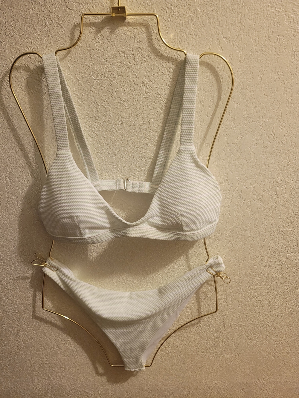 White Textured Two-Piece Bikini Set